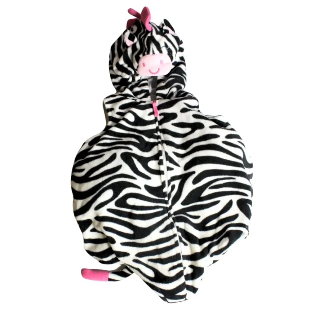 Infant Baby Zebra Costume Plush Hooded Halloween 3-6m